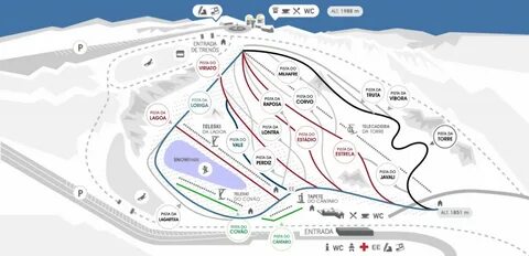 Plano de pistas de la estación de esquí de Serra da Estrela.