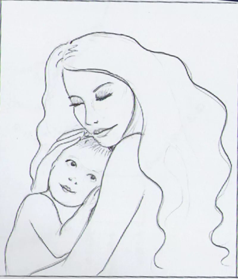 Рисунок ко Дню матери. Рисунок на тему день матери. Рисунок для мамы. Рисунки для мамы легкие. Мама с ребенком 4 класс