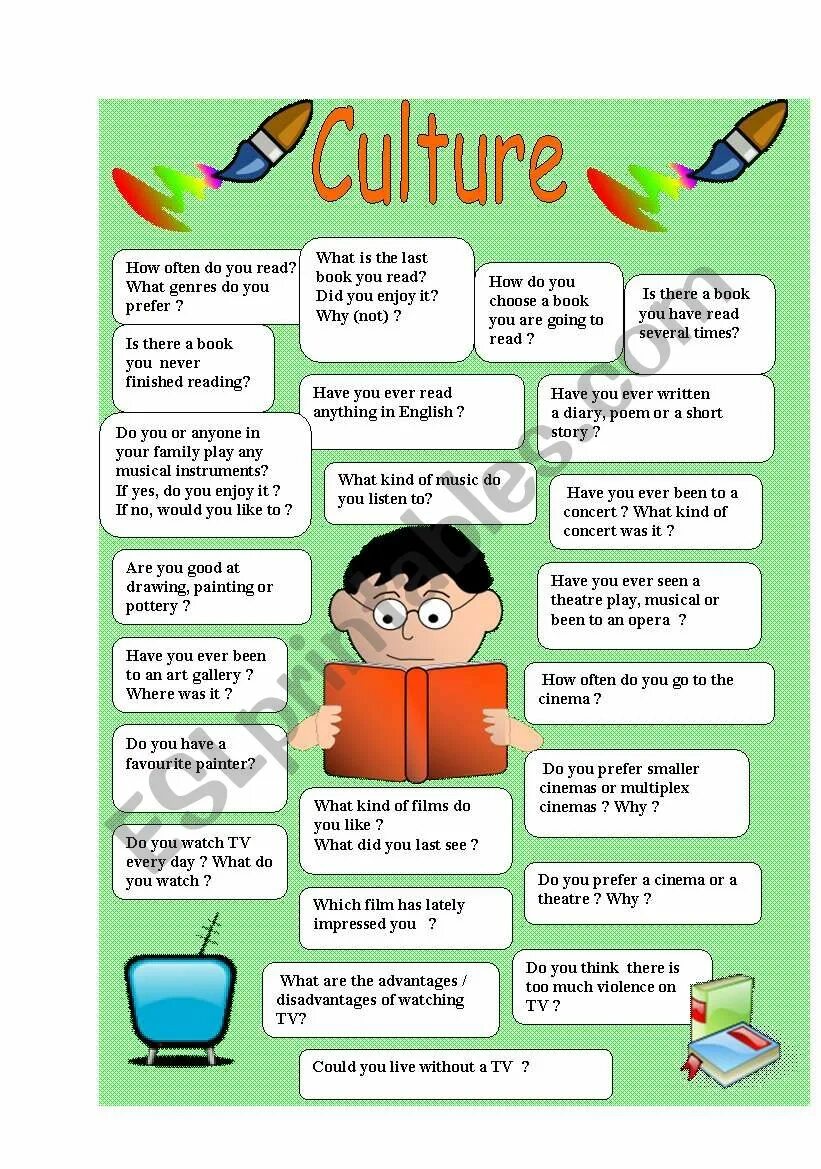 Culture Worksheets. English Culture Worksheets. Worksheet about Culture. Activity about Culture.