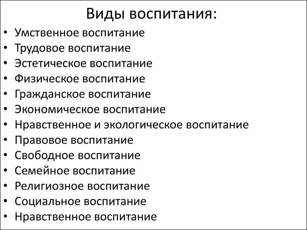 Воспитание общая характеристика. Виды воспитания и направления воспитательного процесса. Виды содержания воспитания. Виды воспитания в педагогике. Типы воспитания в педагогике.