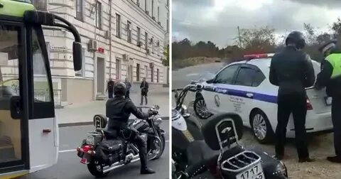 Мотоциклисты с проезжают мимо