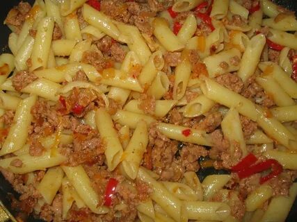 Рецепт макарон с мясом на сковороде пошаговый