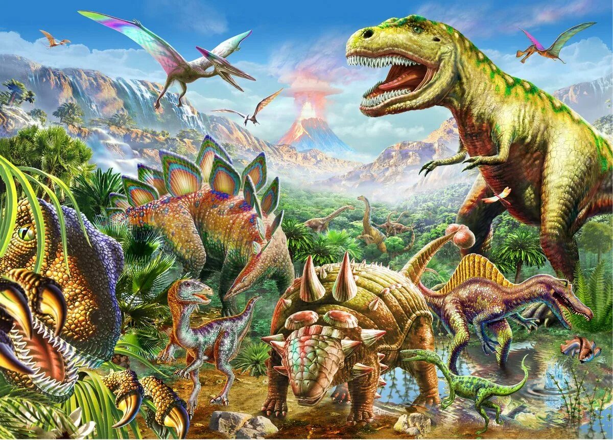 Динозавры. Много динозавров. Мир динозавров. Урок мир динозавров