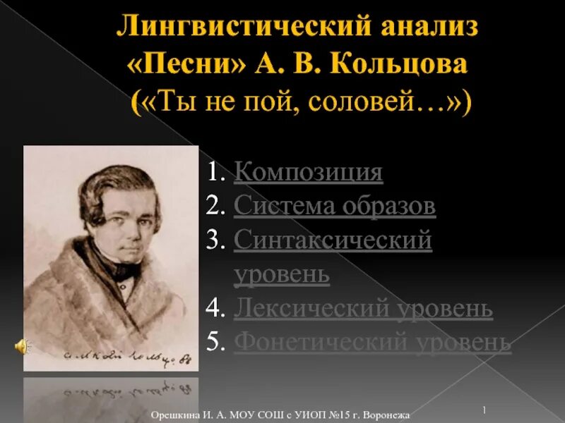 Кольцов Соловей. Стихотворение Кольцова Соловей. Соловей Кольцов анализ.