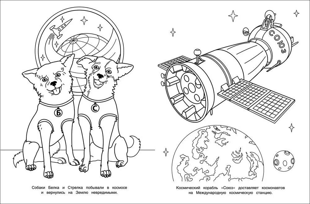 Рабочий лист день космонавтики. Разукрашка белка и стрелка в космосе. Белка и стрелка собаки в космосе раскраска. Раскраска белка и стрелка в космосе для детей. Раскраска. В космосе.