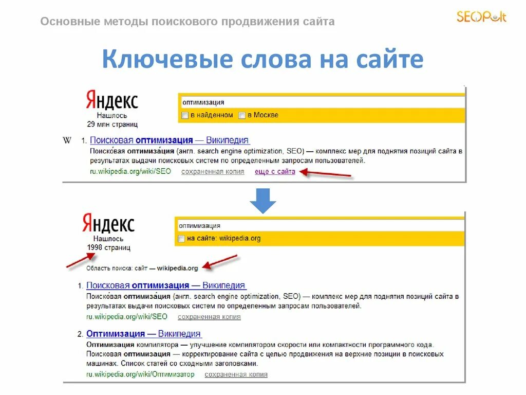 Поисковые слова для сайта