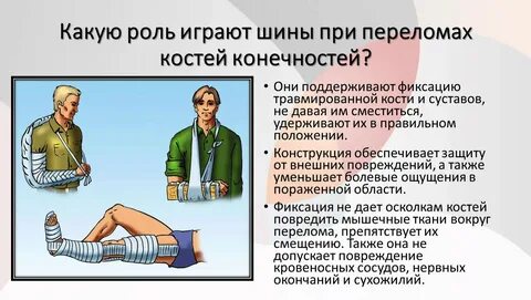 Как накладывается шина при переломе костей