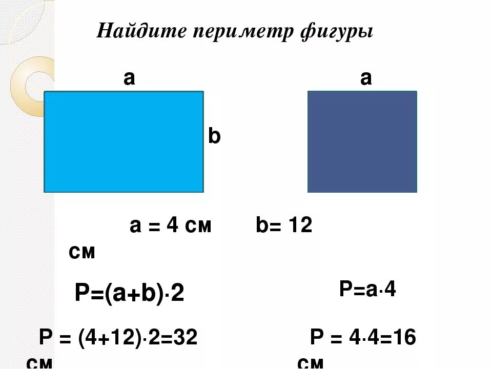 Как найти площадь и периметр 4 класс