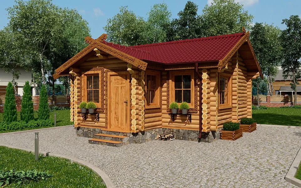 Дом из бревна углом