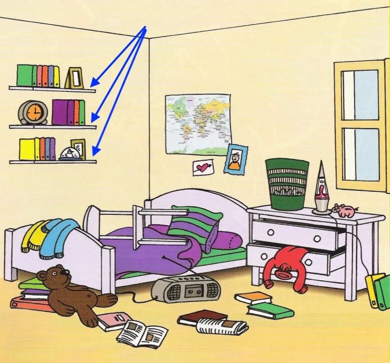 Bedroom the he s. Комната иллюстрация. Разбросанные вещи. Беспорядок в комнате. Разбросанные вещи в комнате для детей.