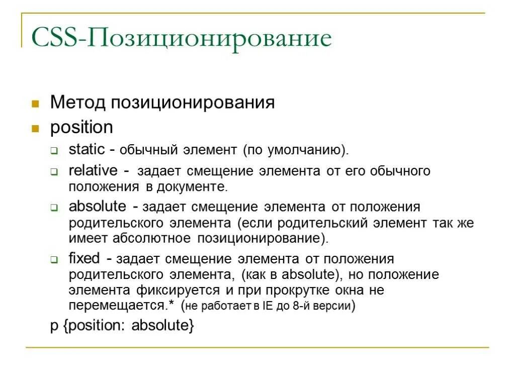 Позиционирование CSS. Html позиционирование div. Способы позиционирования CSS. Типы position в html. Absolute html