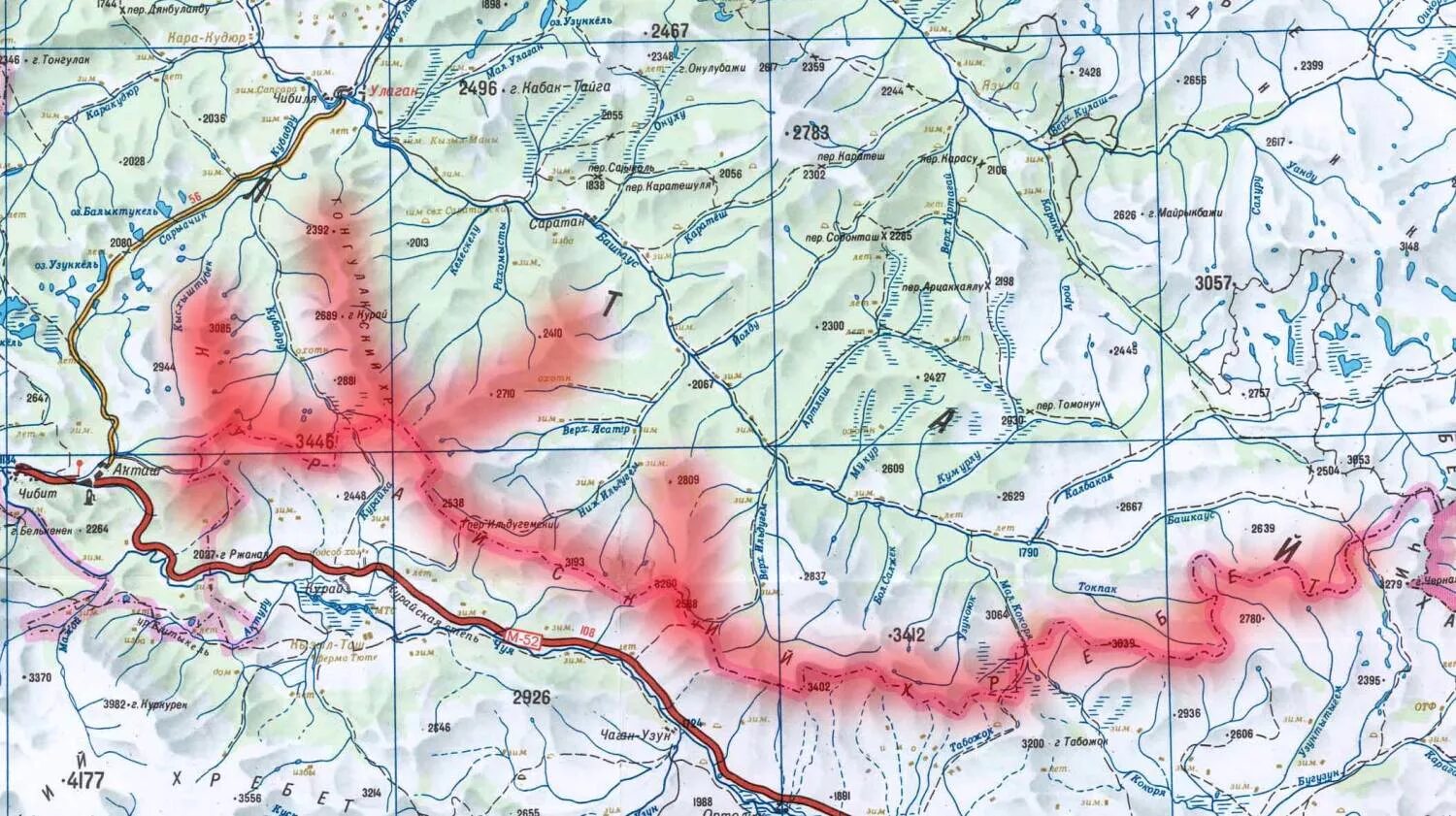 Курайский хребет Алтай на карте. Горный Алтай - Курайский хребет на карте. Ульбинский хребет Алтай. Хребет Сайлюгем.
