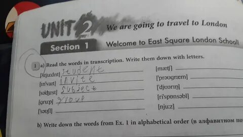 Write the words 1 apple