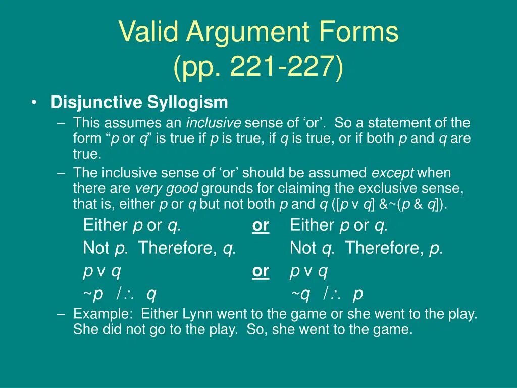 Propositional utterance example. Sound argument Formal or not.