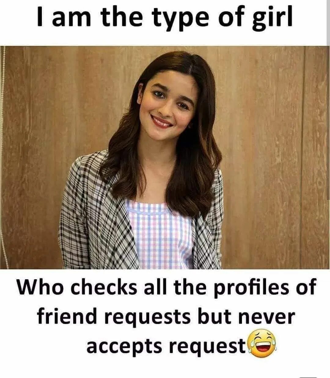 Never accepted. Friend request accepted. Girl writing meme.