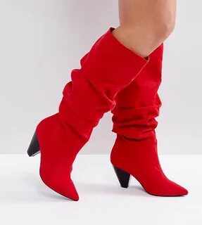 Красные женские сапоги