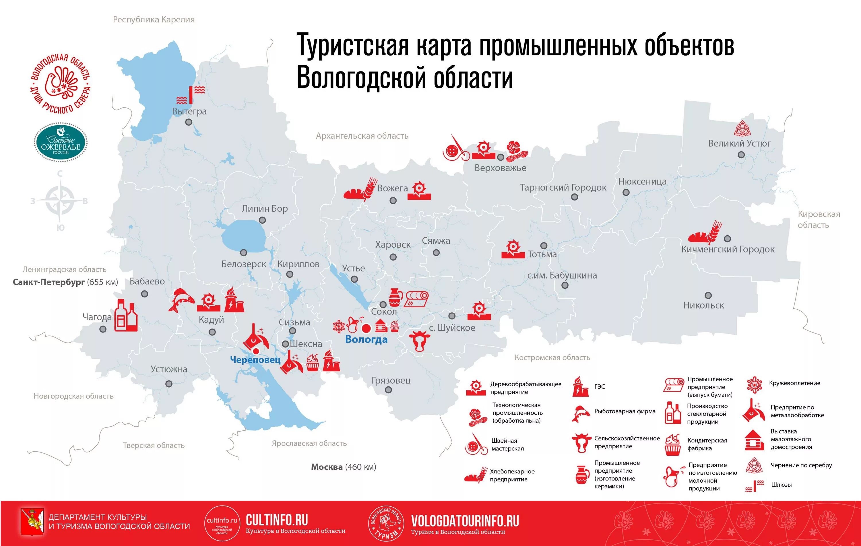 Карта туристических объектов Вологодской области. Карта промышленности Вологодской области. Промышленные предприятия Вологодской области карта. Туристская карта Вологодской области. Обрабатывающие производства вологодская область