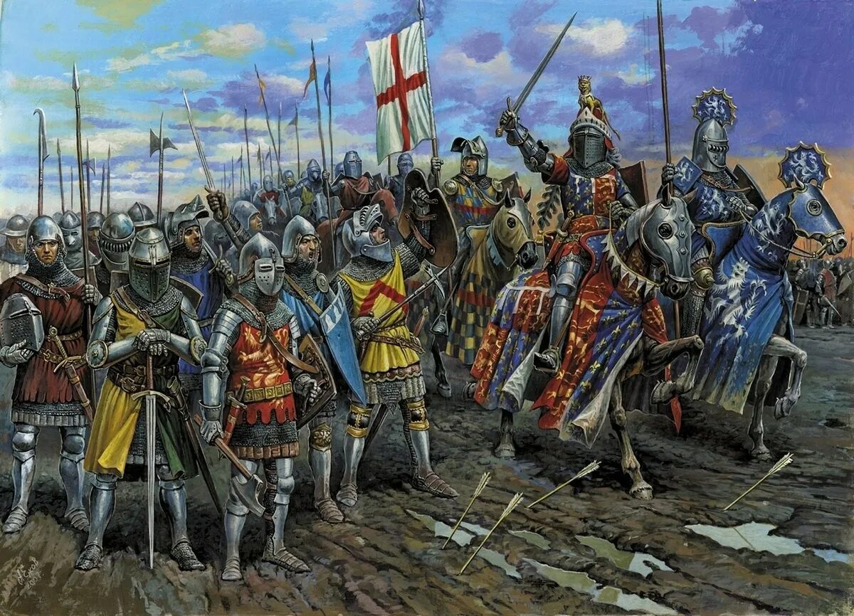 Картинка столетней войны. Битва при Креси 1346. Креси 1346 битва.