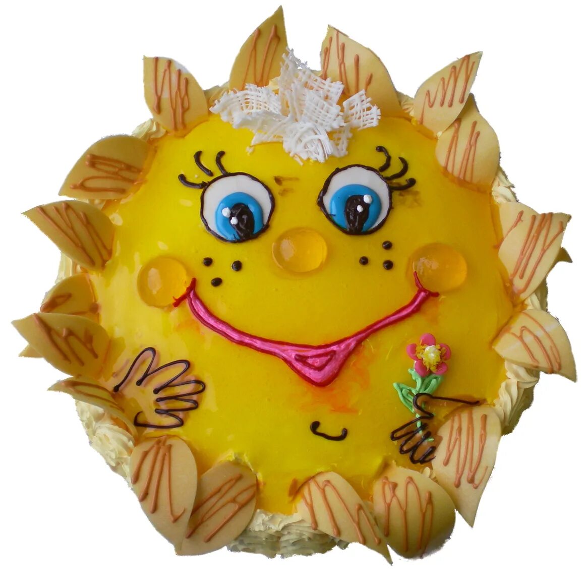 украшение торта солнышко. торт детский солнышко. торт солнце. торт солнце. тортики в виде солнышка.