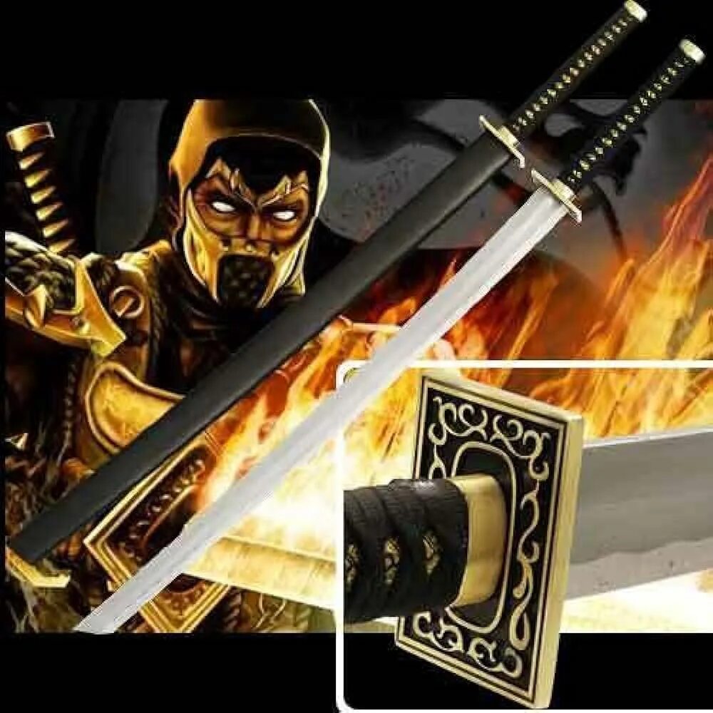 Оружие мортал комбат. Катана мортал комбат меч. Mortal Kombat Scorpion Sword. Mortal Kombat 9 Скорпион мечи. Скорпион мортал комбат с мечами.