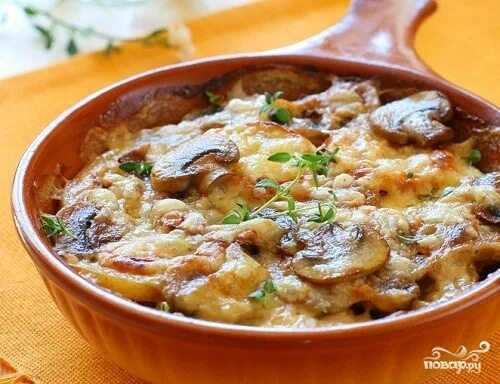 Картофельная запеканка с грибами Receita
