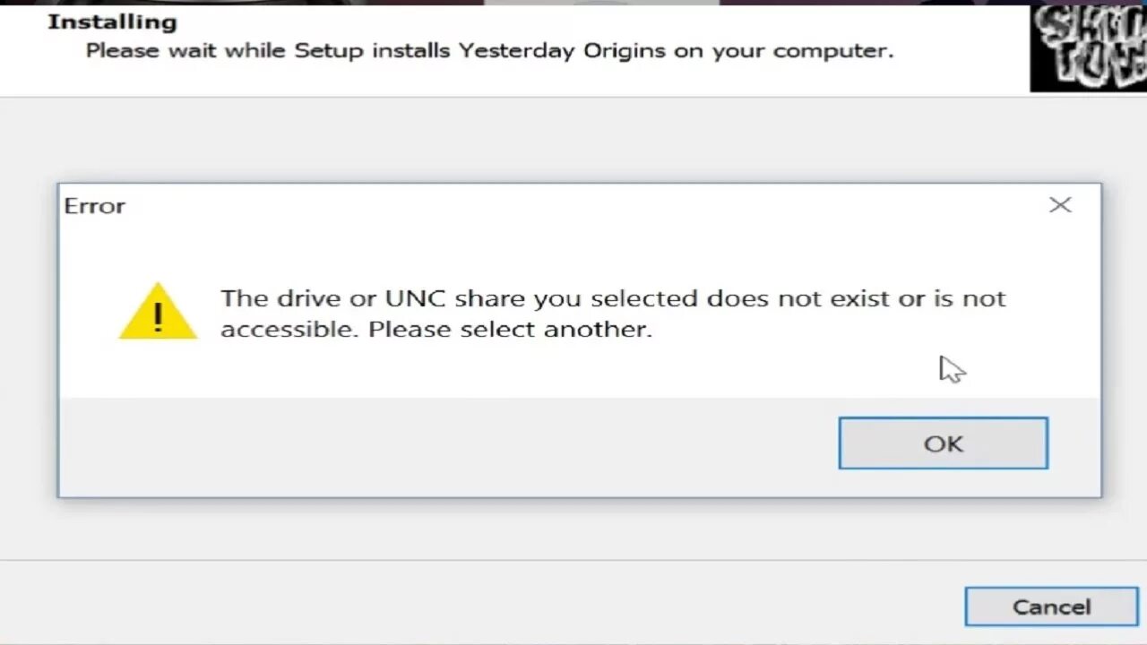 The Drive or UNC share you selected does not exist or is not accessible. UNC путь. The Drive or UNC share you selected does not exist or is not accessible. Please select another ошибка.. Device does not exist решение. This files is not supported