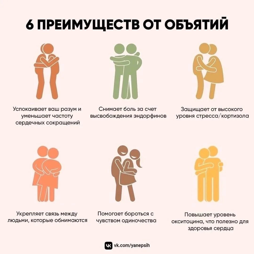 Типы объятий и их значения