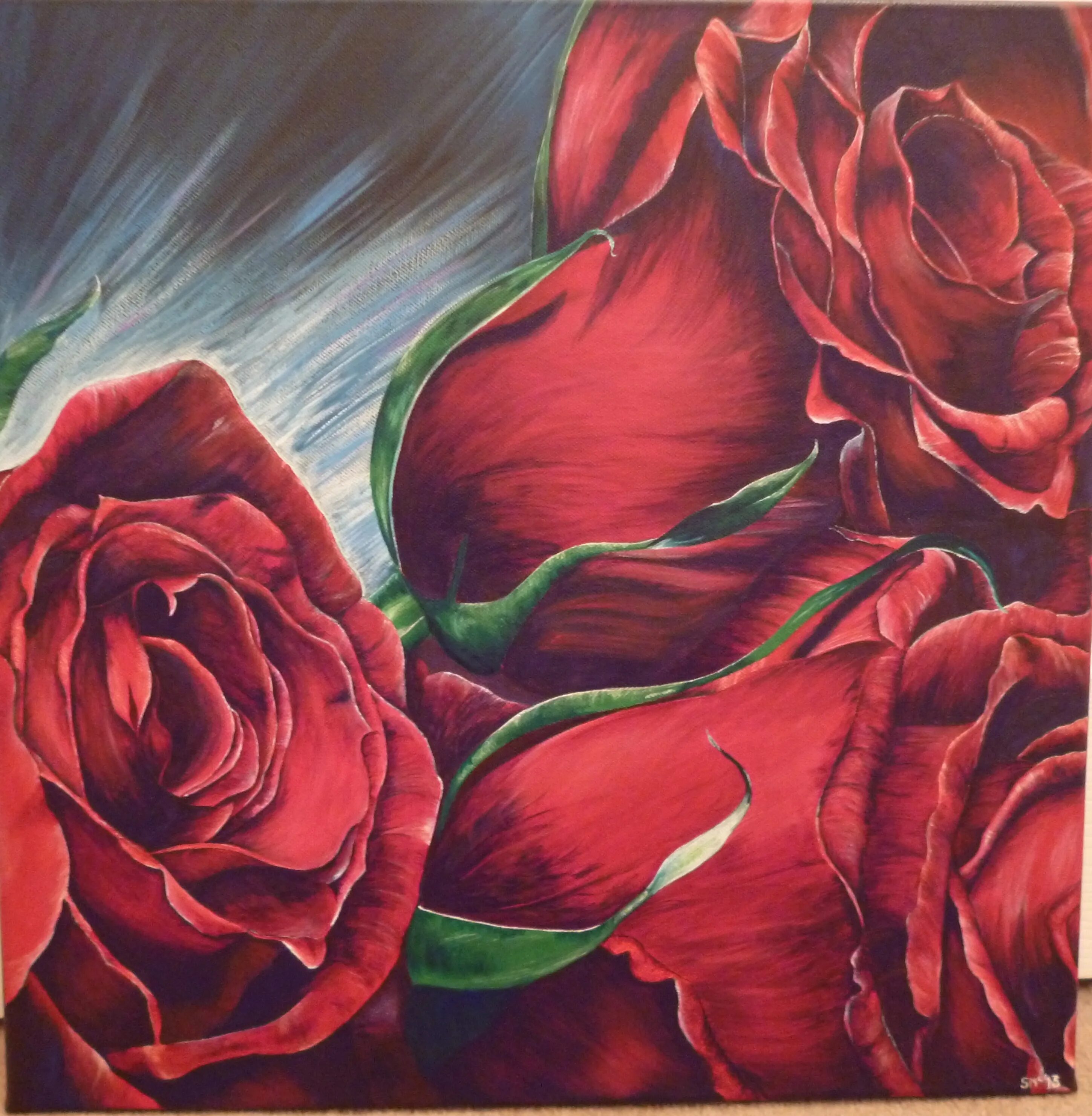 Картина "розы". Красные розы живопись. Красные розы гуашью.