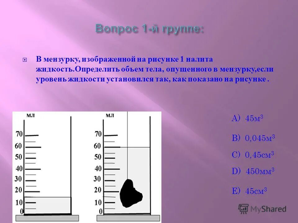 В мензурку налили медный купорос