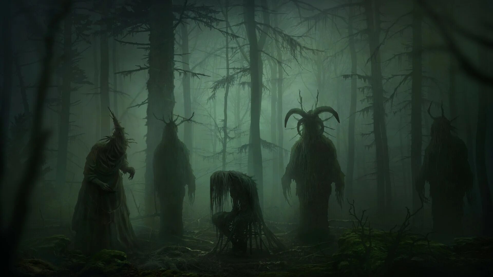 Dark хоррор. Темный лес the Woods 2005. Мрачное фэнтези. Лесные существа.