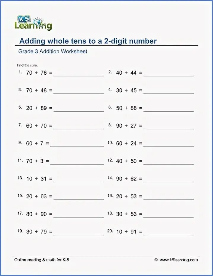 Addition examples