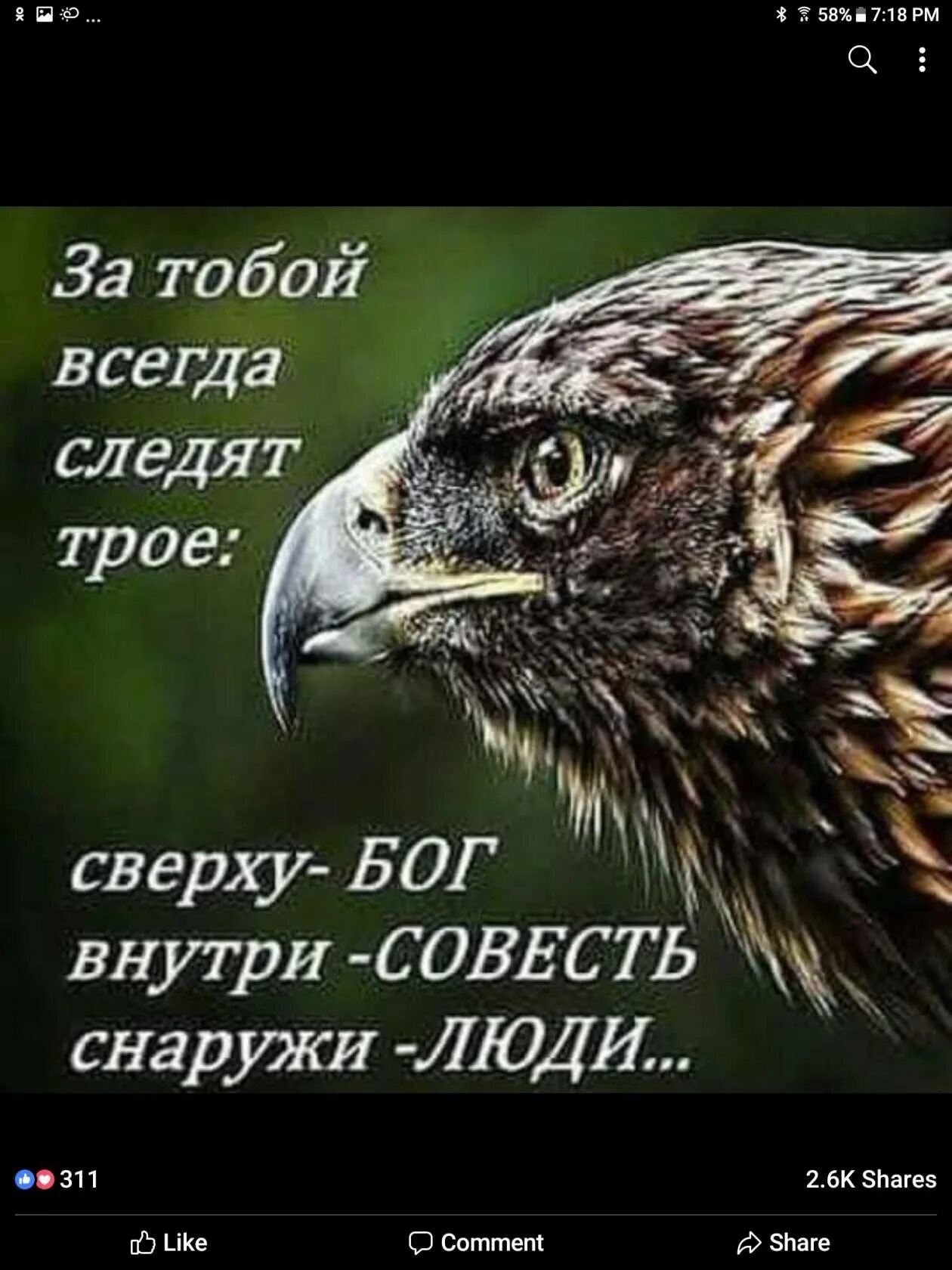 Всегда следить за тем. За тобой всегда следят трое сверху Бог. За тобой всегда следят трое сверху Бог внутри совесть снаружи люди. За тобой следят трое.