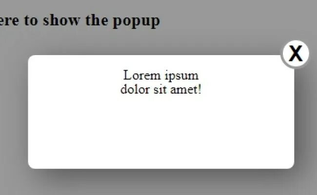 Popup css