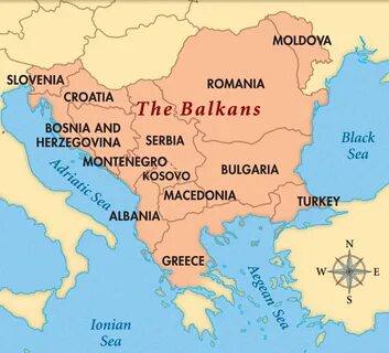 Балканы на карте