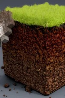 Майнкрафт блок земли с травой