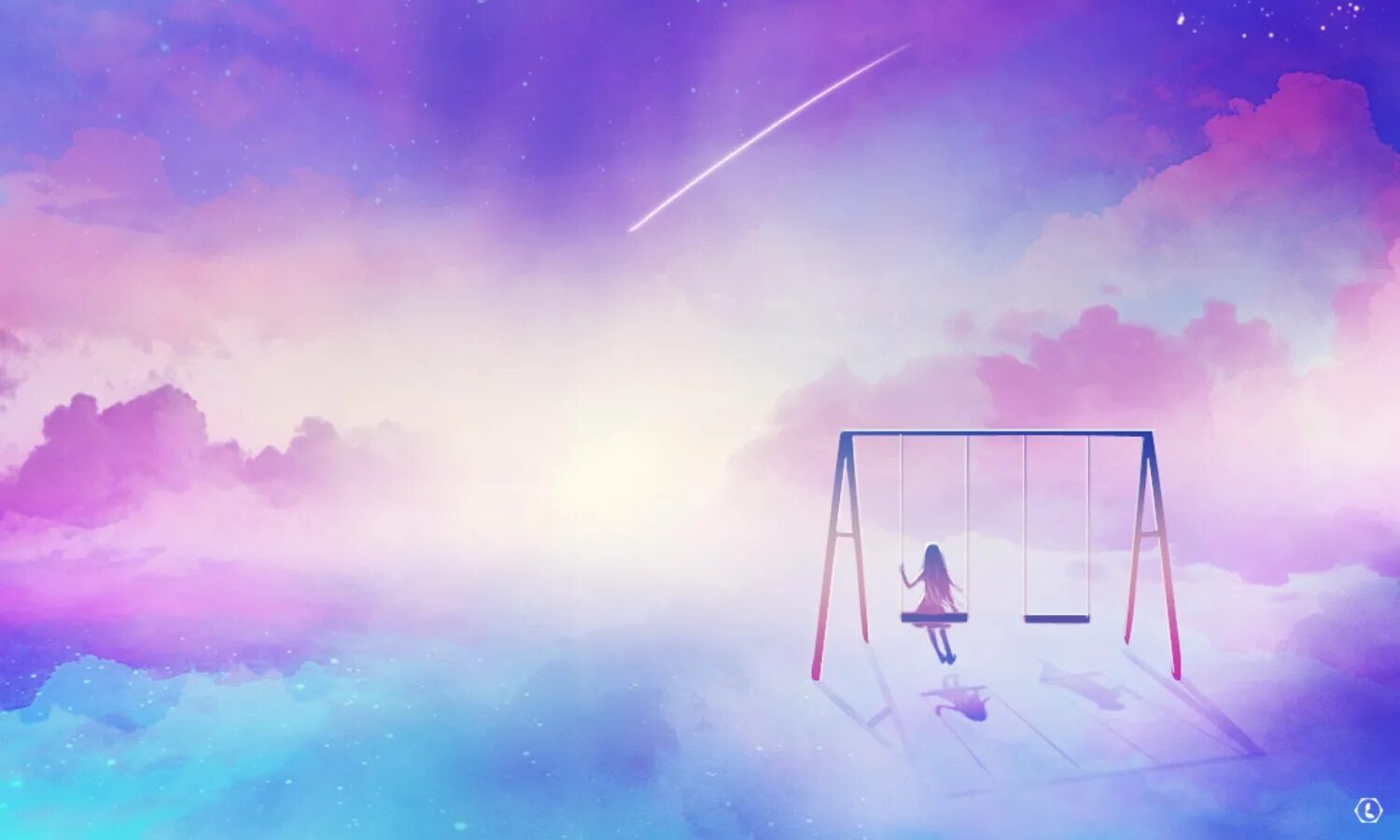 Фон с шарами. Аниме пейзаж. Фон морская тематика. Сказочное небо. Небо живопись.