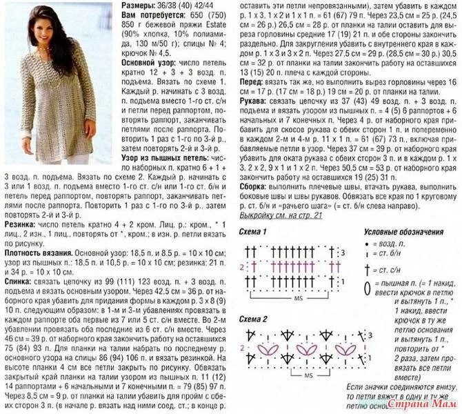 Descrizione del vestito lavorato a maglia da donna con ferri da maglia. Abito co