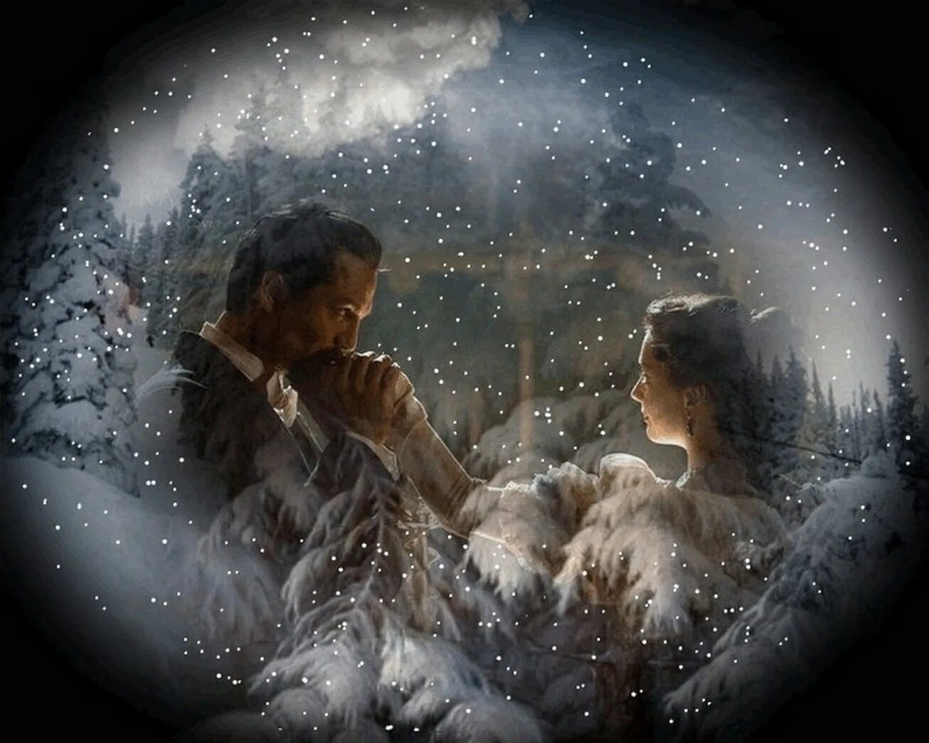 Песня счастье на двоих. Зимний вечер любовь. Зимняя сказка любовь. Зимний сон. Ночь снег любовь.