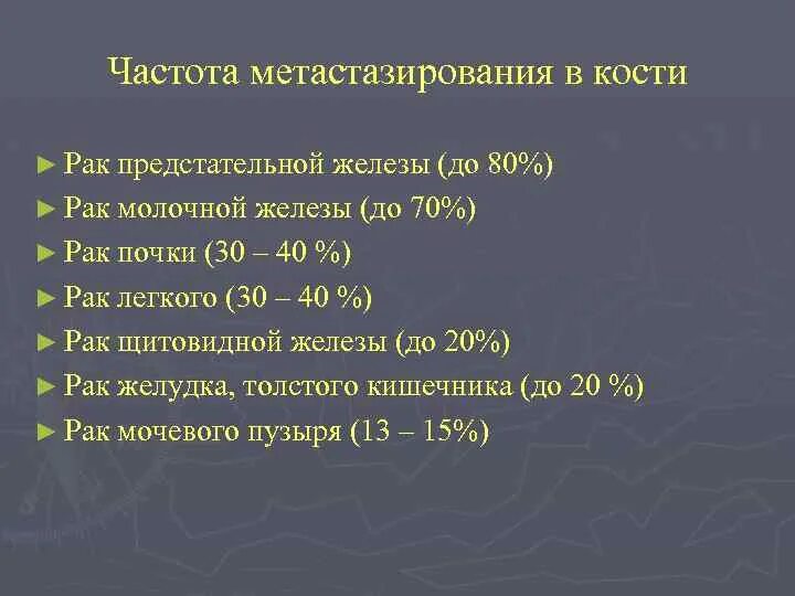 Метастазы в кости при раке предстательной