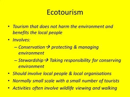 What is your attitude to ecotourism