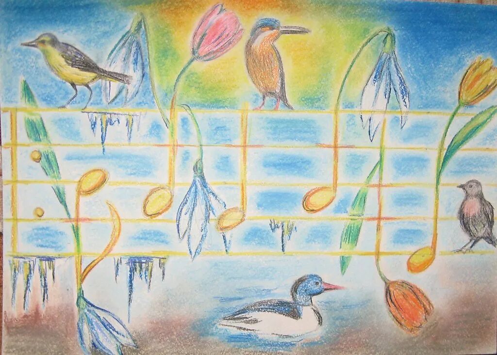 Краски и звуки весны 2 класс