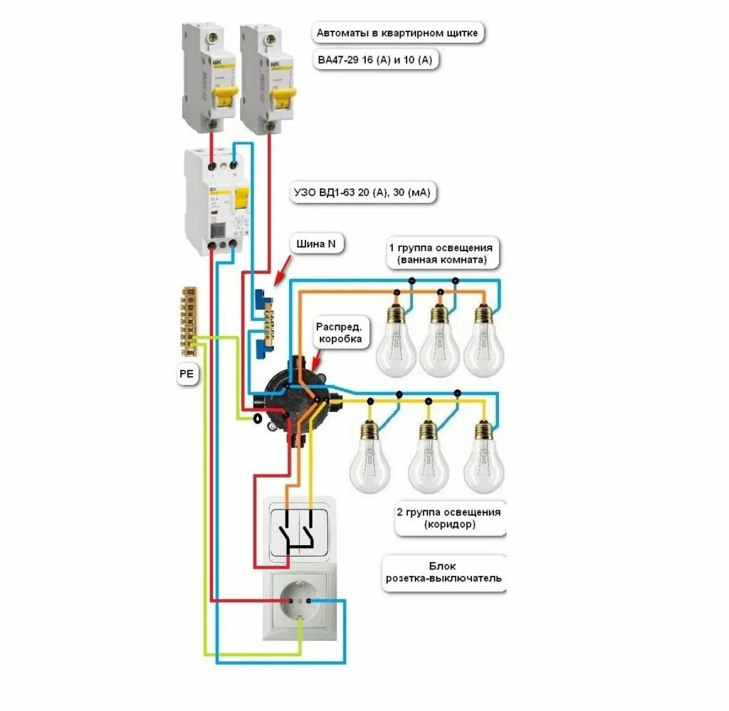 Подключение розетки два выключателя. Схема подключения сдвоенного выключателя и розетки. Схема подключения провода розетки выключатель лампы. Схема подключения двухклавишный выключатель, 2 лампочки, розетка. Схема подключения двойной переключатель 2 лампы и розетка.