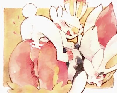 cinderace, scorbunny, nintendo, 5:4, anal, anthro, balls, blush, duo, from ...