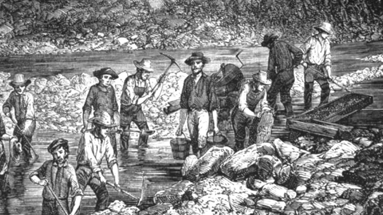 Что такое золотая лихорадка в сша 19. Калифорнийская золотая лихорадка 1849. Золотая лихорадка 1848 калифорния. Золотая лихорадка (gold rush). Золотая лихорадка аляска старатели.