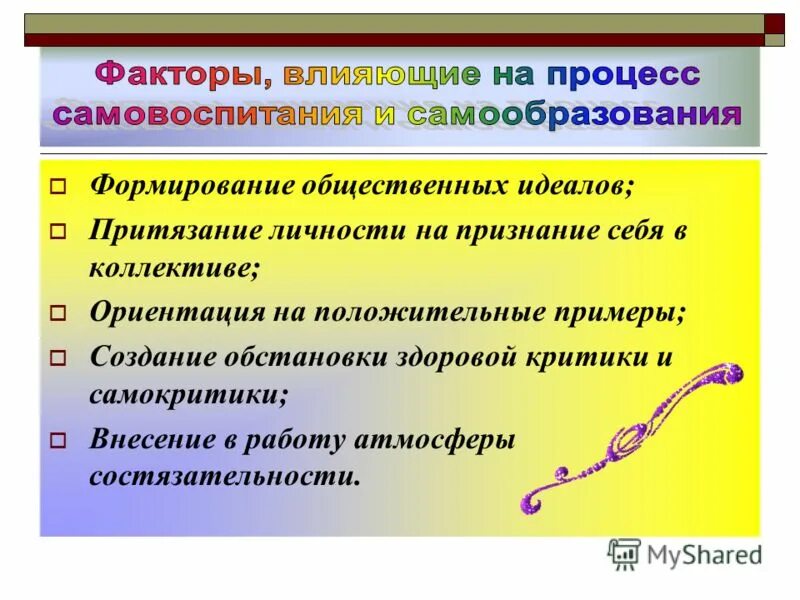 Самовоспитание однкнр