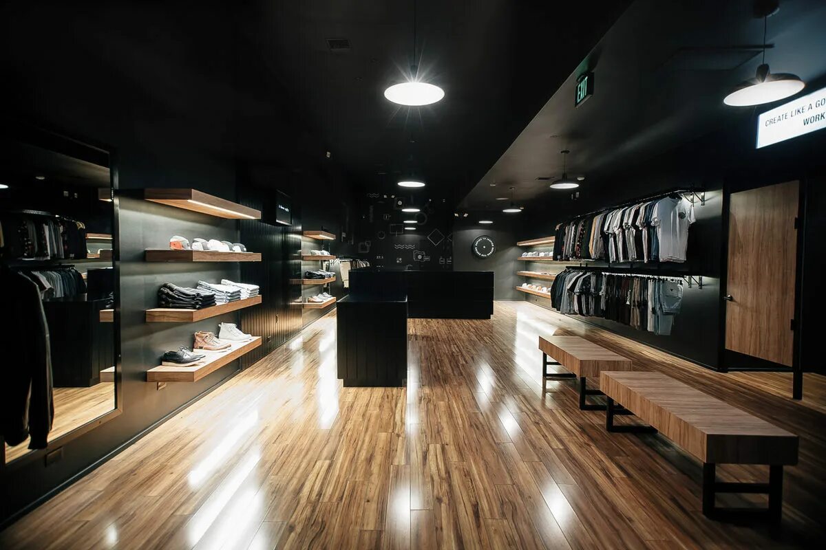интерьер магазина одежды. интерьер магазина одежды. современные решения в магазине одежды. разработка магазина одежды. мужской гардероб.