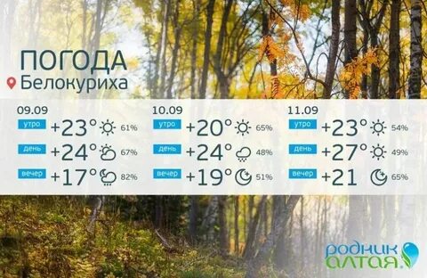 Погода в белокурихе на сентябрь 2024