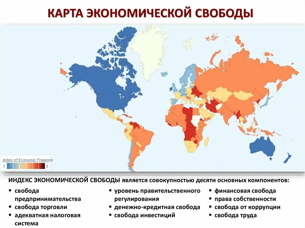 Карта индекса экономической свободы. Индекс экономической свободы. Уровень экономической свободы. Индекс экономической свободы стран.