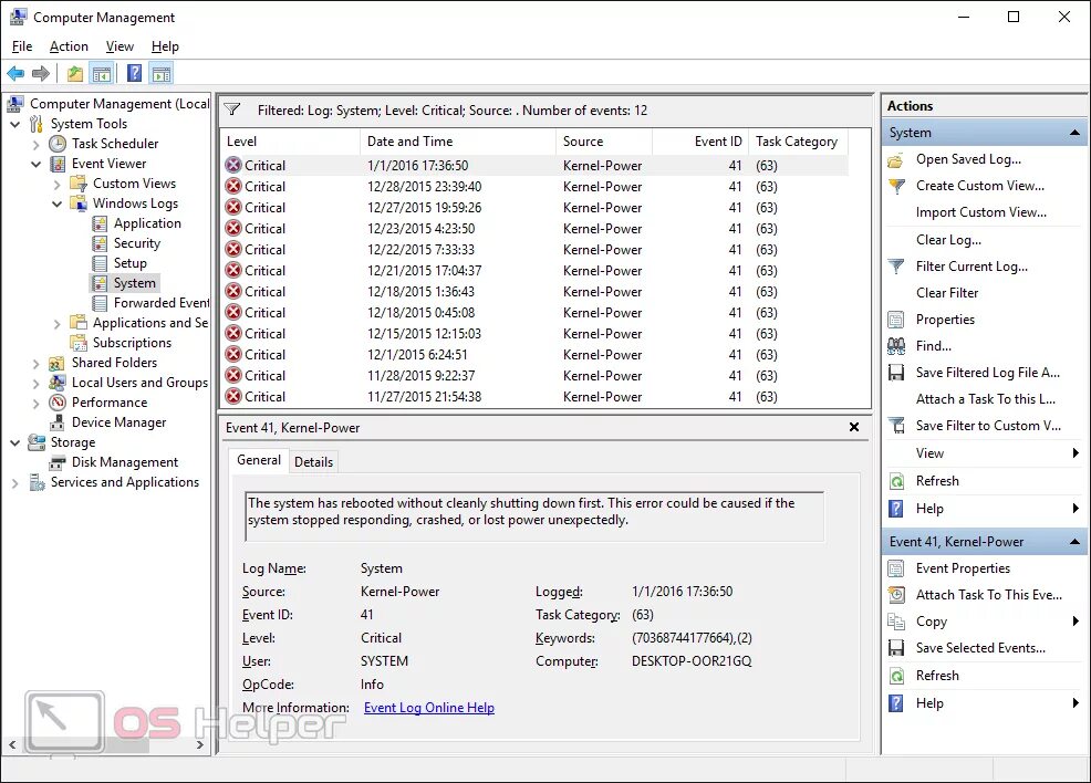 Kernel power 41 причины ошибки windows 10. Код события 41 kernel-power категория 63. kernel power 41 выключается компьютер. kernel power 41 63 причины. ошибка kernel power.