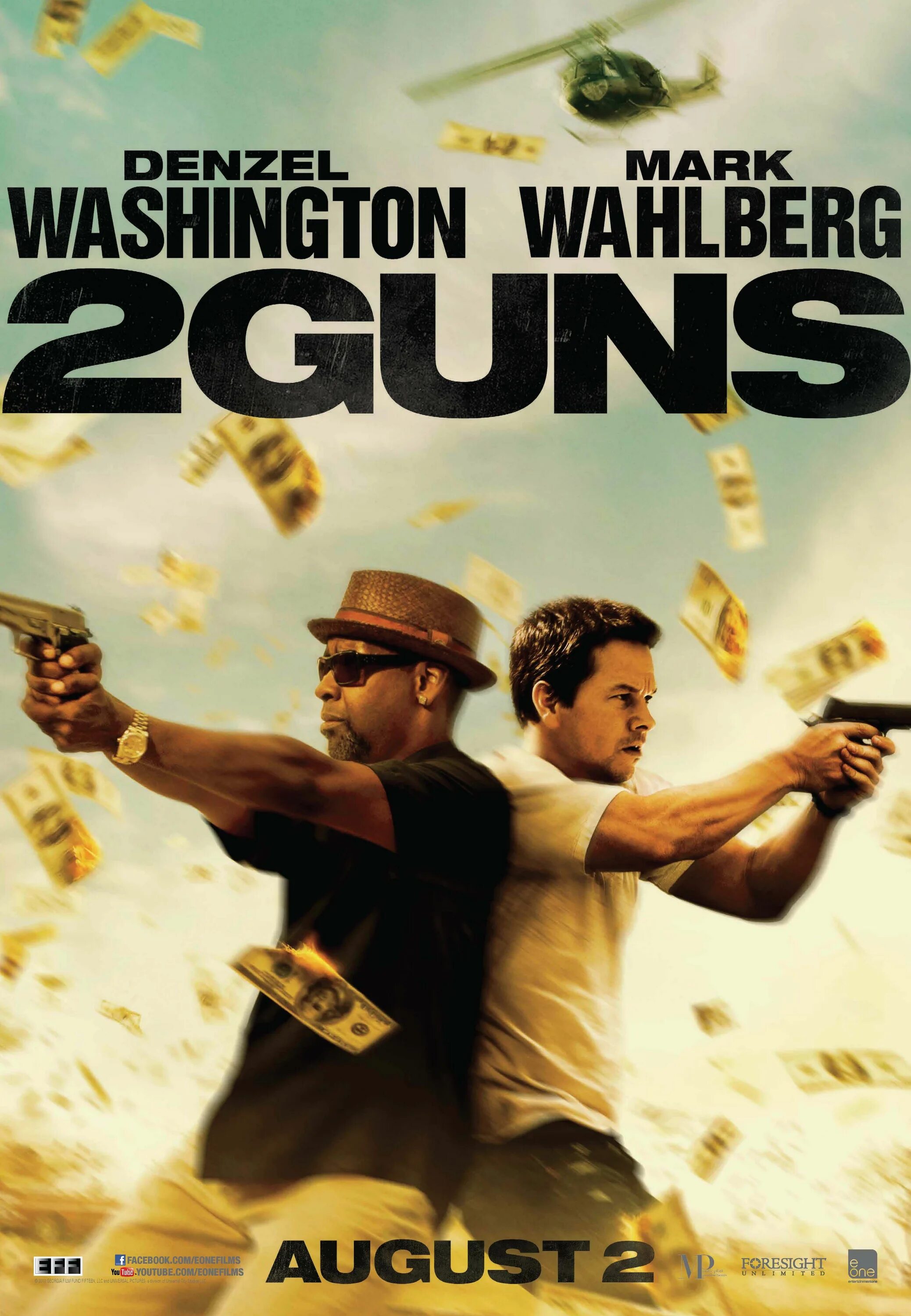 Ii guns. Дензел Вашингтон 2 ствола. Два ствола 2 Guns 2013 Постер.